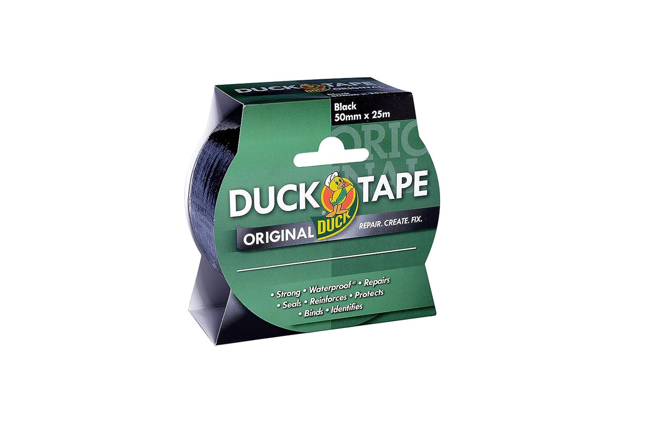 Tape Original Black, 50Mm X 25M. the Original High Strength Waterproof Gaffer and Duct Adhesive Cloth Repair Tape