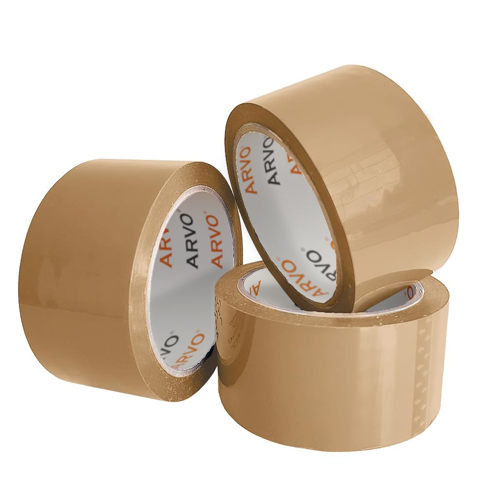 Packing Tape - Parcel Tape - Tape - 3 Rolls with Low Noise (48Mm X 60M) - Durable Brown Tape for Packing Boxes, Secure Packaging Tape for Moving House