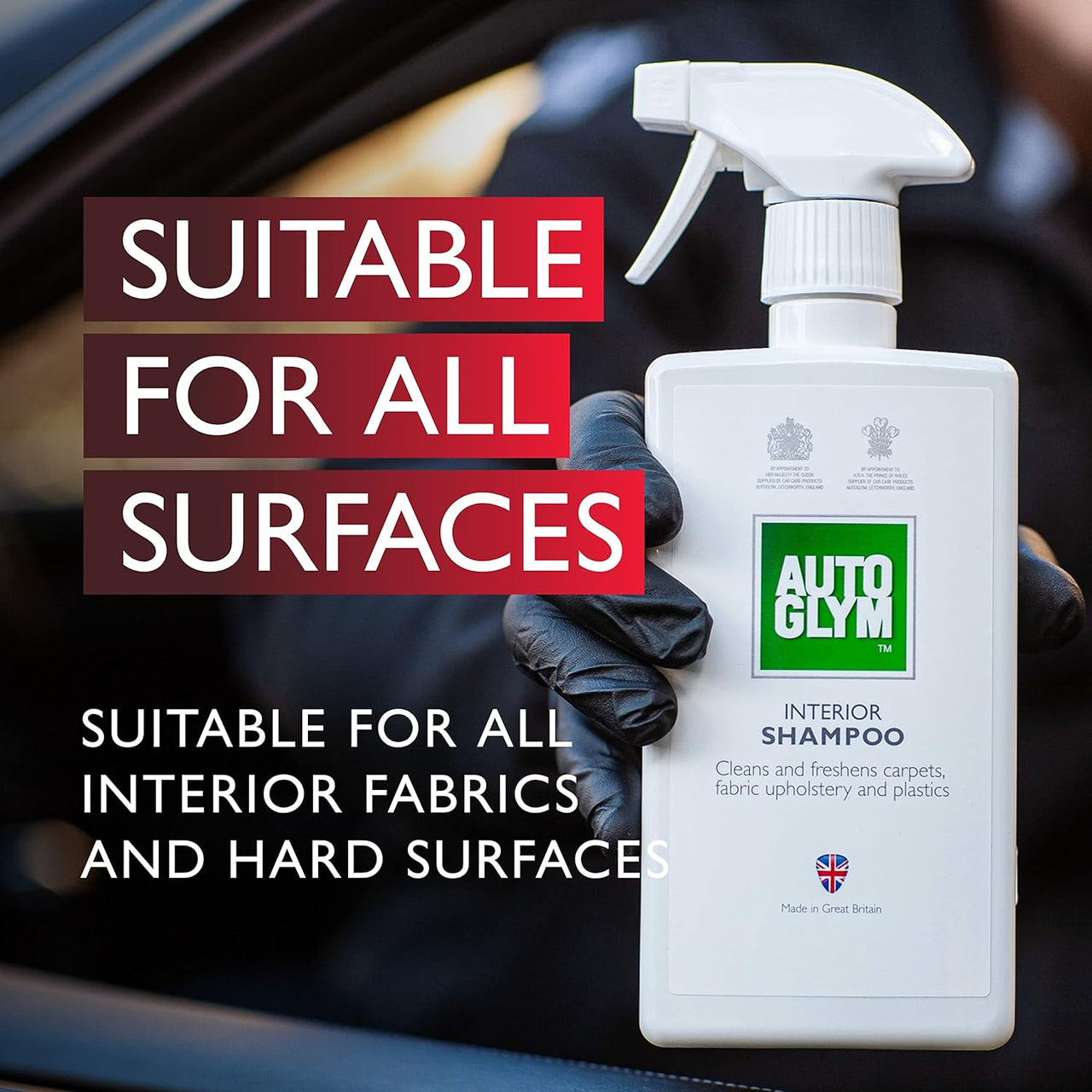 Interior Shampoo, 500Ml - Car Interior Shampoo That Cleans and Freshens Carpets, Fabrics, Upholstery and Plastics, White