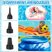 Thumbnail for Electric Pump for Inflatables with 3 Nozzles, AC 240V/DC 12V 50W High Power Electric Air Pump for Air Bed Mattress Inflatables Paddling Pool Beach Toys, Fill Inflator Deflator