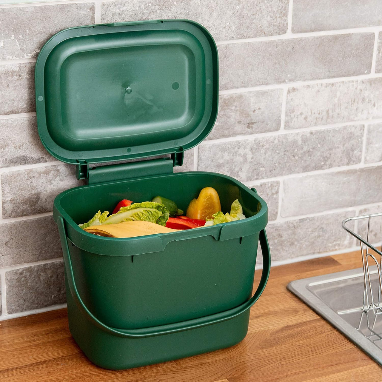 Everyday Kitchen Food Waste Compost Caddy Bin, 4.5 Litre, Air Blue, 518695