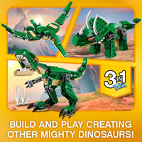 Thumbnail for 31058 Creator Mighty Dinosaurs Toy, 3 in 1 Model, T. Rex, Triceratops and Pterodactyl Dinosaur Figures, Gifts for 7-12 Year Old Kids, Boys & Girls