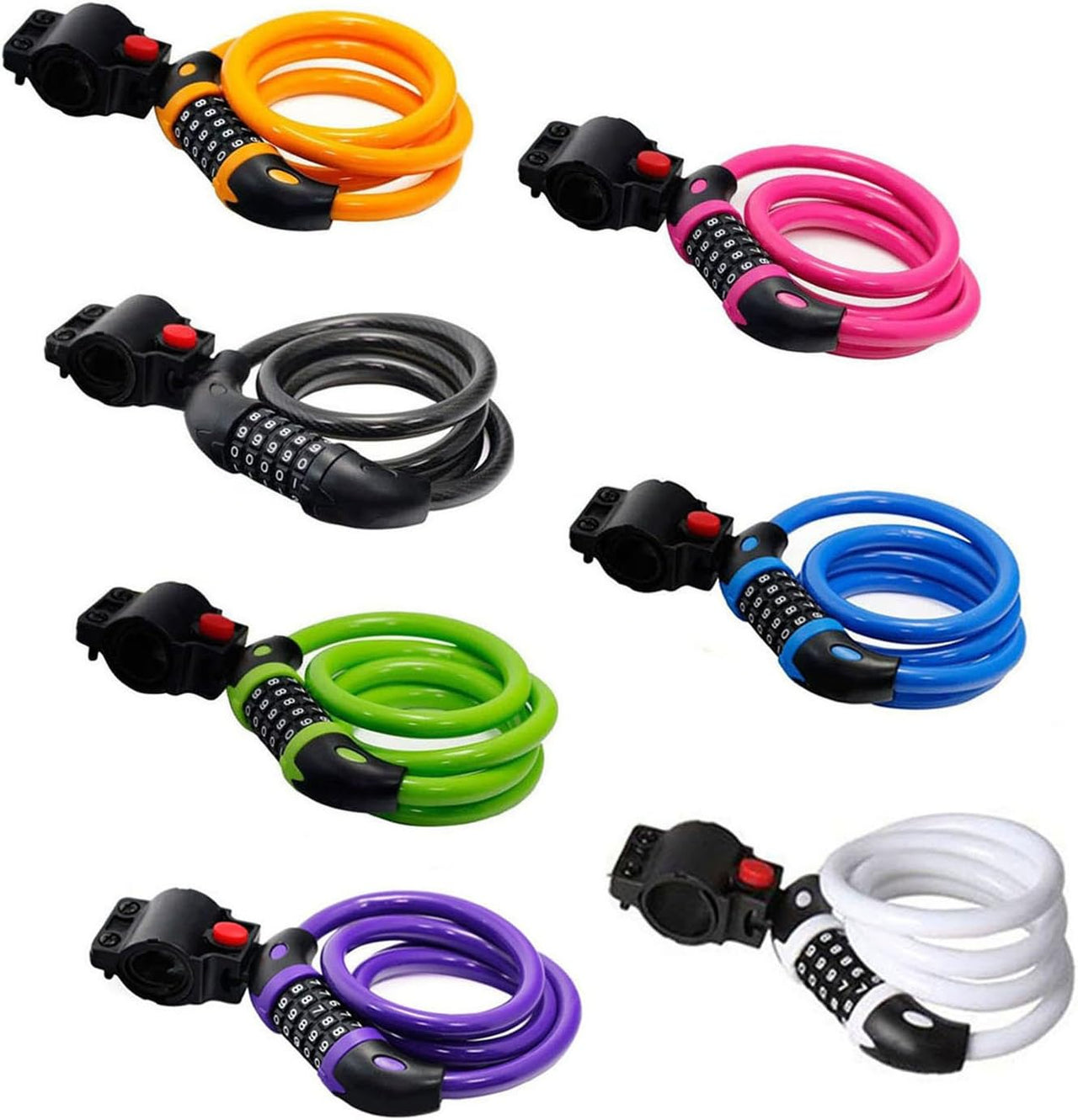 Bike Lock High Security 5 Digit Resettable Combination Coiling Cable Lock Best for Bicycle Outdoors, 1.2Mx12Mm