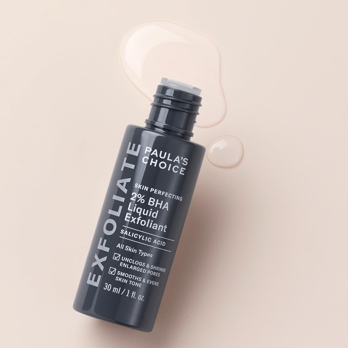 SKIN PERFECTING 2% BHA Liquid Exfoliant - Face Exfoliating Peel Fights Blackheads & Enlarged Pores - with Salicylic Acid - Combination & Oily Skin - 30 Ml