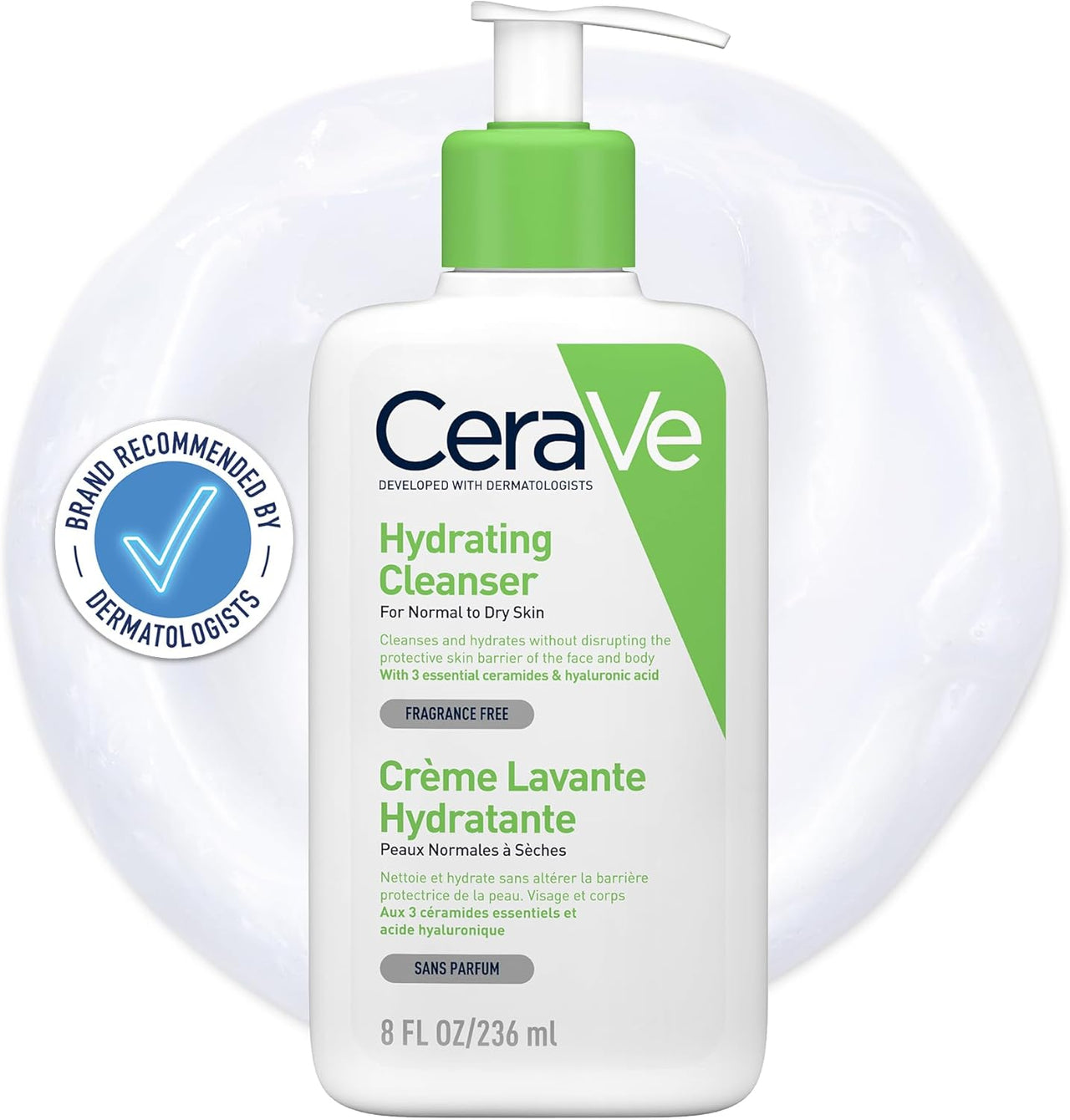 Hydrating Cleanser for Normal to Dry Skin 236 Ml with Hyaluronic Acid and 3 Essential Ceramides