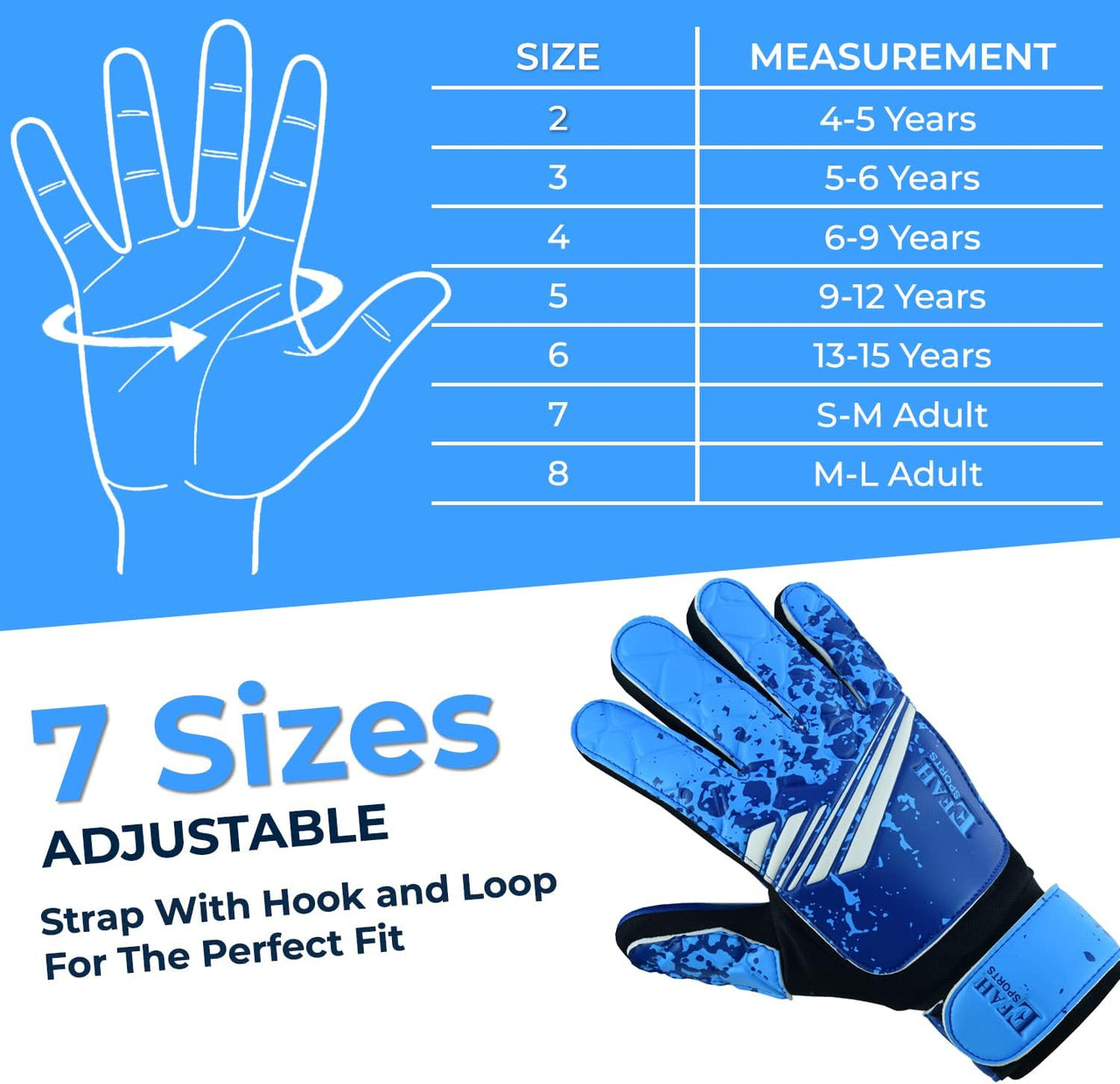 Football Goalkeeper Gloves for Boys Kids Children Youth Soccer Goalie Glove with Super Grip Palms