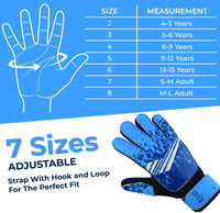 Thumbnail for Football Goalkeeper Gloves for Boys Kids Children Youth Soccer Goalie Glove with Super Grip Palms