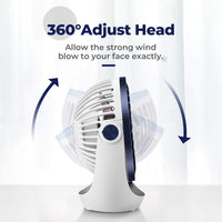 Thumbnail for USB Desk Table Fan with Strong Airflow & Quiet Operation, Portable Cooling Fan Speed Adjustable 360°Rotatable Head for Home Office Bedroom Table and Desktop