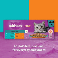 Thumbnail for Tasty Duo 1+ Surf and Turf in Jelly 40 X 85 G Pouches, Adult Cat Food