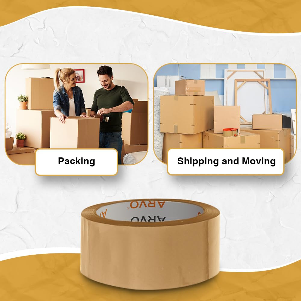 Packing Tape - Parcel Tape - Tape - 3 Rolls with Low Noise (48Mm X 60M) - Durable Brown Tape for Packing Boxes, Secure Packaging Tape for Moving House