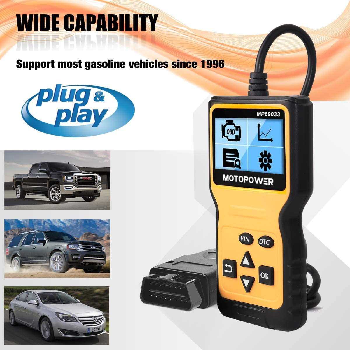 MP69033 OBD2 Scanner Universal Car Engine Fault Code Reader, CAN Diagnostic Scan Tool for All OBD II Protocol Cars