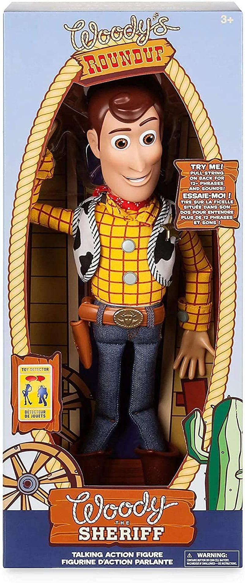 Official Woody Interactive Talking Action Figure from Toy Story 4, 35Cm/15”, Features 10+ English Phrases, Interacts with Other Figures and Toys, Laser Lights, Suitable for Ages 3+