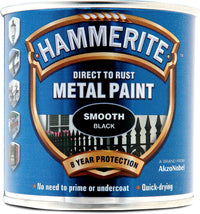 Thumbnail for Paint Direct to Rust Exterior Gloss Black Metal Paint, Smooth Finish. Corrosion Resistant Black Gloss Paint and Rust Remover, 8 Year Protection - 250Ml Tin 1.25 Sqm Coverage