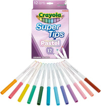 Thumbnail for Pastel Supertips Washable Markers - Assorted Colours (Pack of 12), Premium Felt Tip Pens That Can Easily Wash off Skin & Clothing, Ideal for Kids Aged 3+