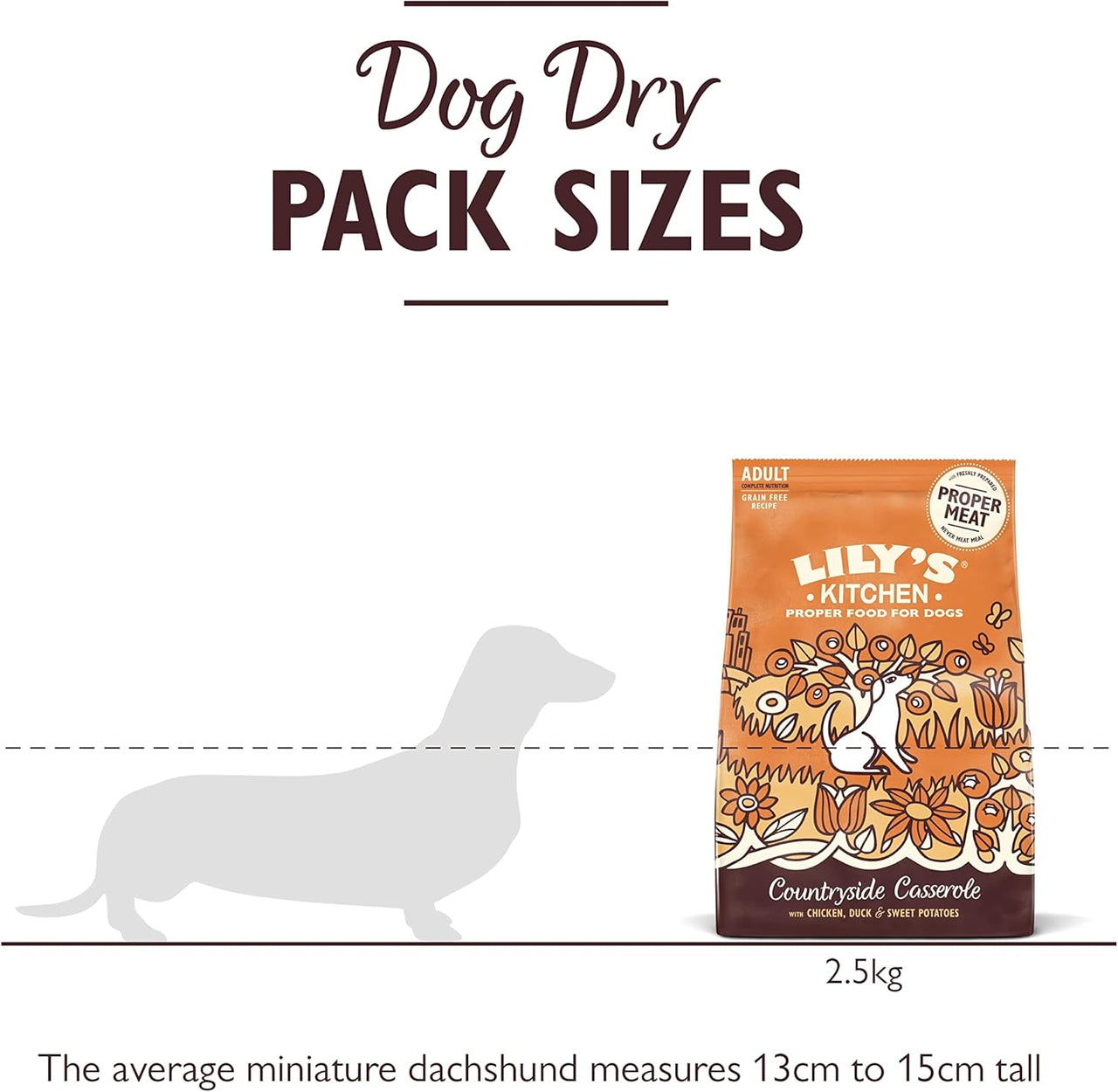 Made with Natural Ingredients Adult Dry Dog Food Chicken & Duck Grain-Free Recipe 2.5Kg Bag