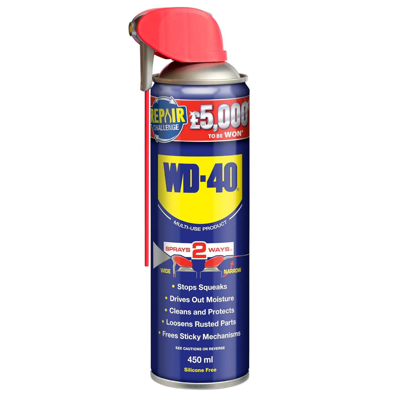 Multi-Use Smart Straw 450Ml Spray Aerosol Can Clean Rust Lubricant, Blue