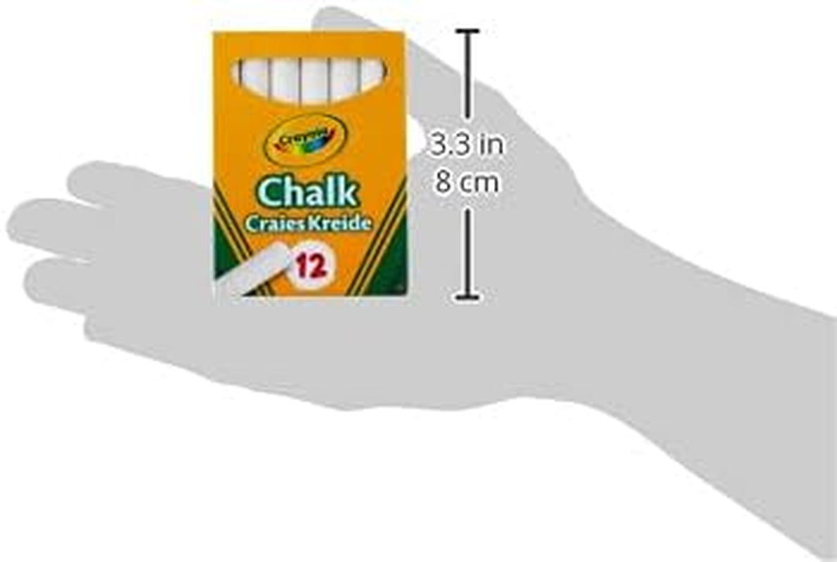 Anti-Dust White Chalk 12 Count (Pack of 1) | Smooth Texture Makes Writing & Drawing on Blackboards Easy! (Packaging May Vary)