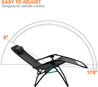 Thumbnail for Garden | Zero Gravity Chair | Set of 2 | Heavy Duty Textoline | Outdoor & Garden Sunloungers | Reclining & Folding Chair with Cup Holder and Headrest Pillow