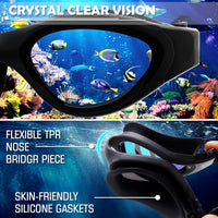 Thumbnail for Adult Swimming Goggles,Polarized Open Water Goggles Swimming anti Fog UV Protection No Leakage Clear Vision Easy to Adjust for Adults Men Women Teenagers