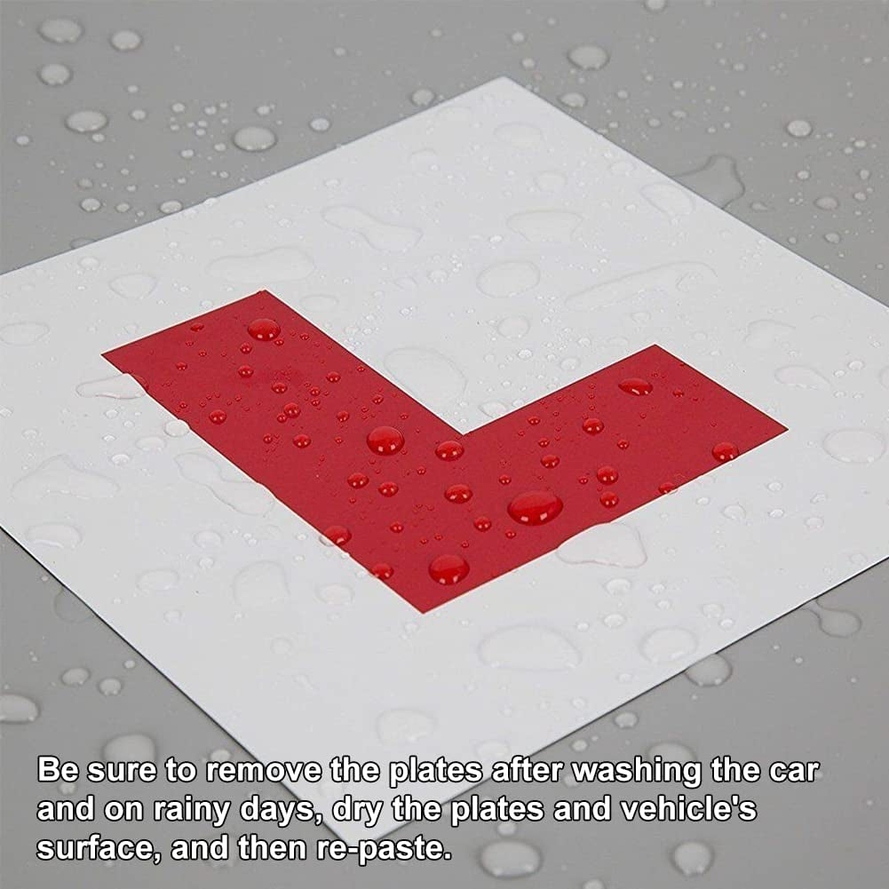 Fully Magnetic Car L-Plates Red L Plate 2 Pack for Car Magnetic Extra Thick Strong Learner Plates, No Melting No Blow off Easy to Move without Scratching Painting Off