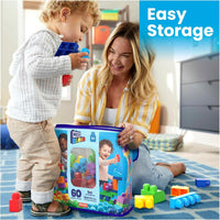 Thumbnail for BLOKS Big Building Bag Building Set with 60 Big and Colorful Building Blocks, and 1 Storage Bag, Toy Gift Set for Ages 1 and Up, DCH55