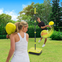 Thumbnail for l PRO All Surface Tennis Ball Game Set, 'S Ultimate Outdoor Family Game for Ages 6+ to Adults, Real Tennis Ball and 2 Power Bats, Superior All Surface Base, Adjustable Height to 1.8M