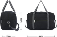 Thumbnail for For Ryanair Airlines Underseat Cabin Bag 40X20X25 Foldable Travel Duffel Bag Holdall Tote Carry on Luggage Overnight for Women and Men 20L (Black (With Shoulder Strap))