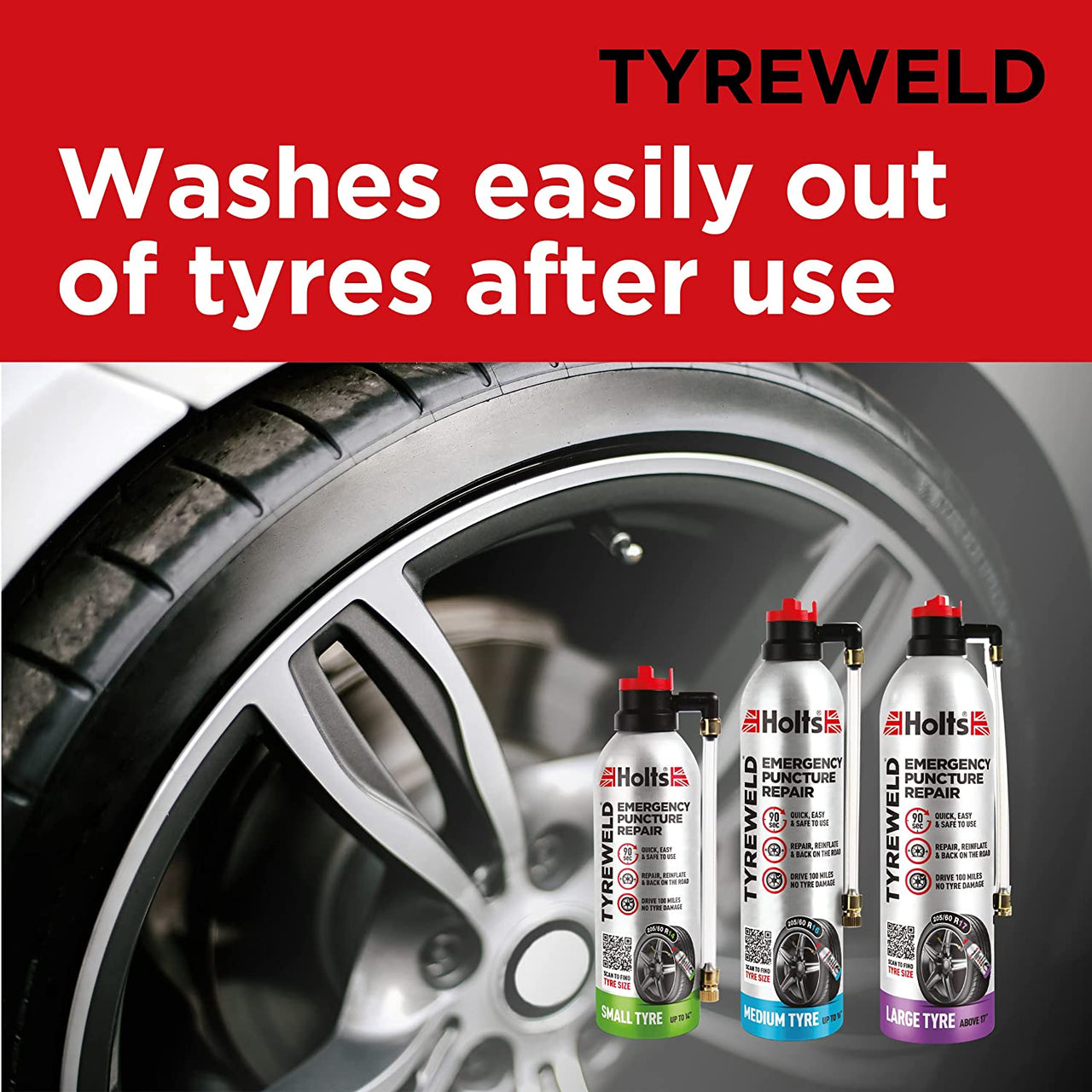 Tyreweld Puncture Sealant Emergency Tyre Repair Foam Car Puncture Repair Kit Sealant, Quick & Easy Flat Tyre Foam, Drive up to 100 Miles, No Tools Needed Unscented, 400Ml , Pack of 1