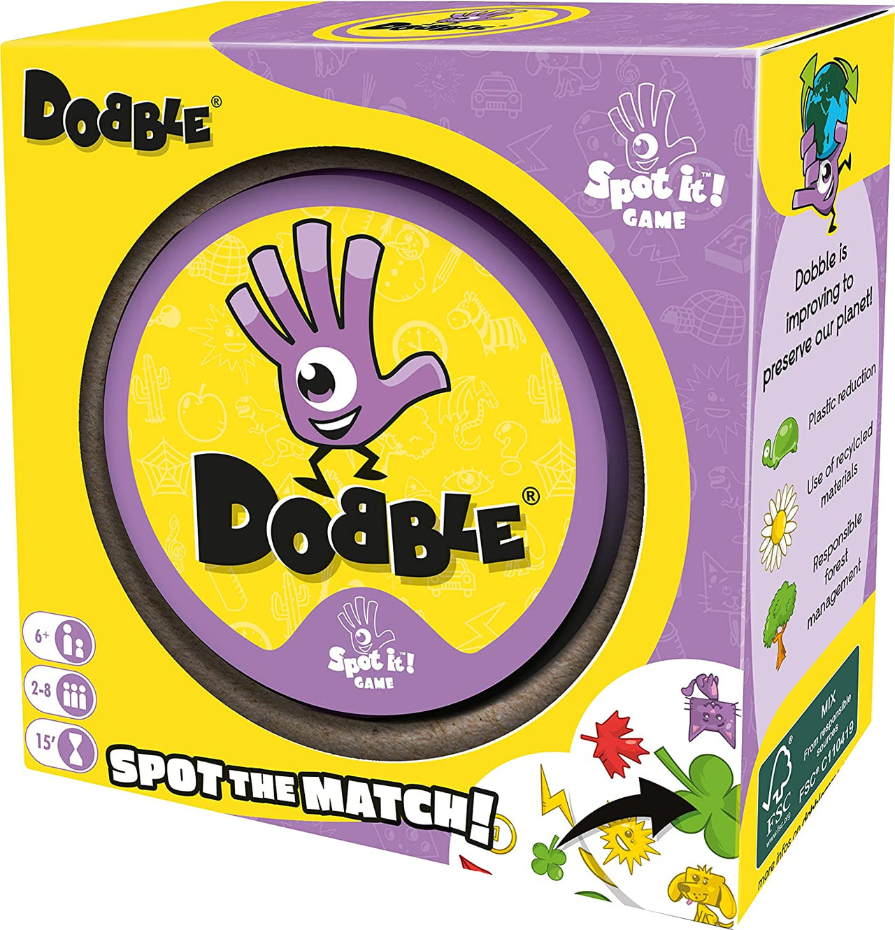 | Dobble | Card Game | Ages 6+ | 2-8 Players | 15 Minutes Playing Time