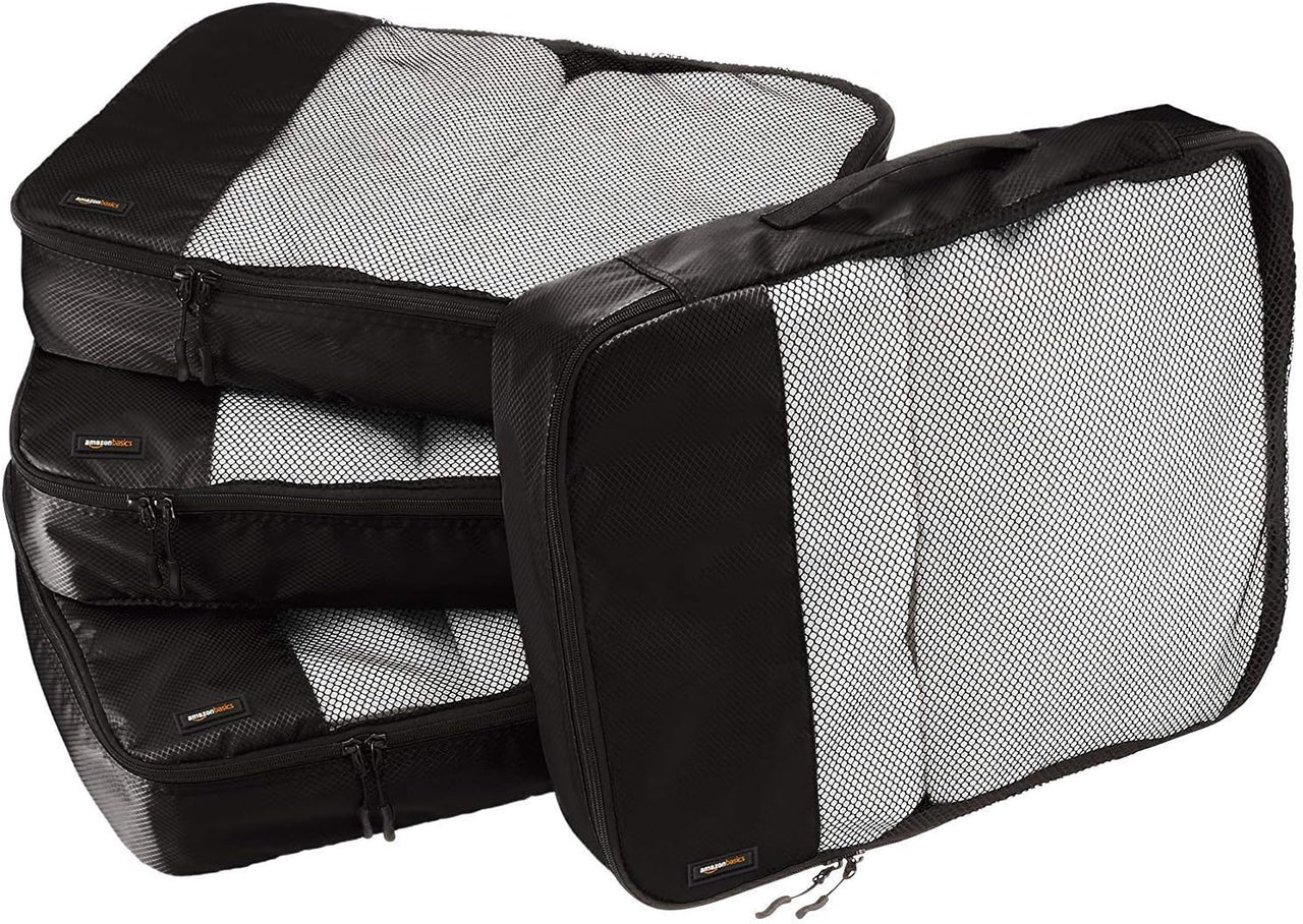 Packing Cubes for Suitcases, Travel Organisers, Zipper, 4-Piece Set Bags, Large, Black