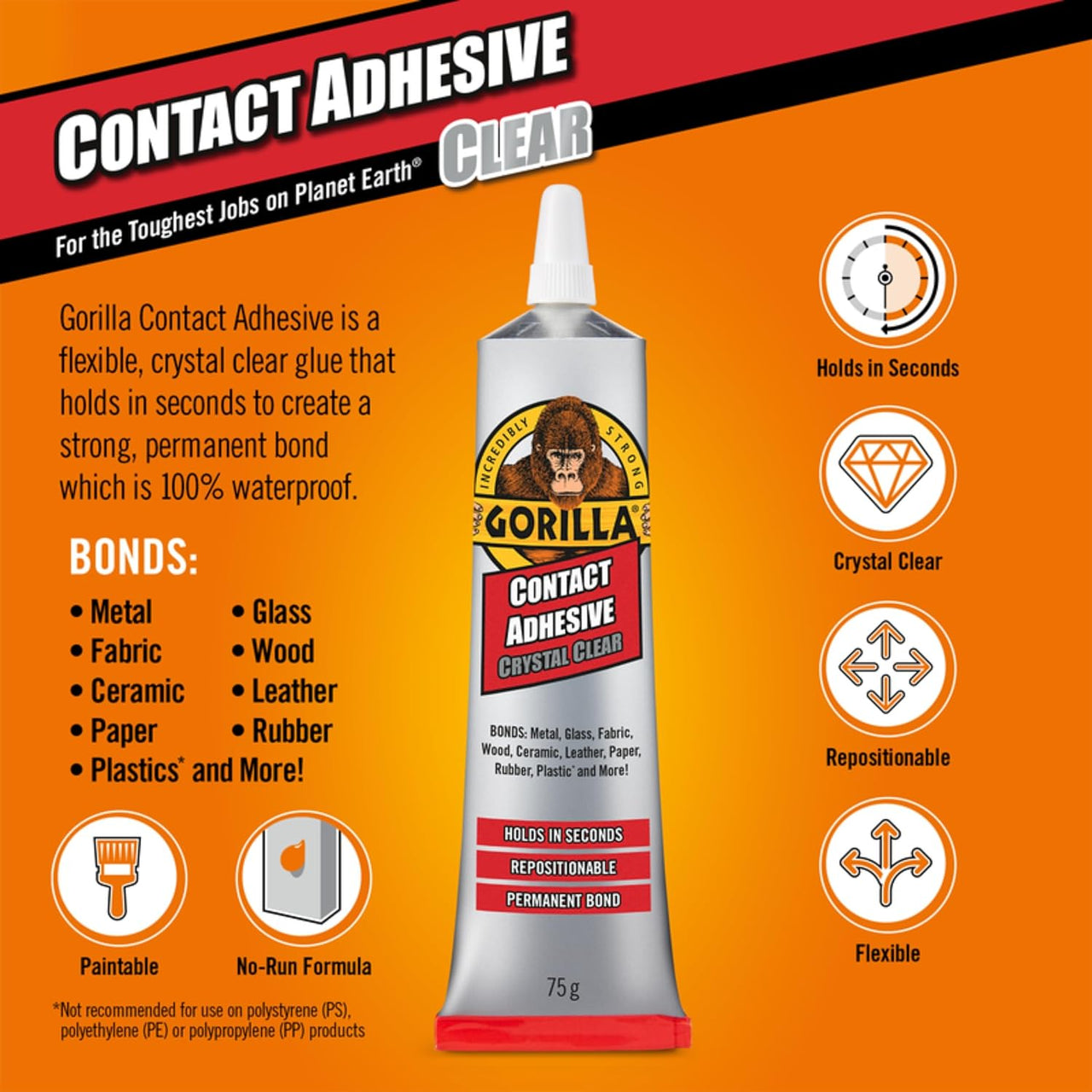 Contact Adhesive Clear 75G