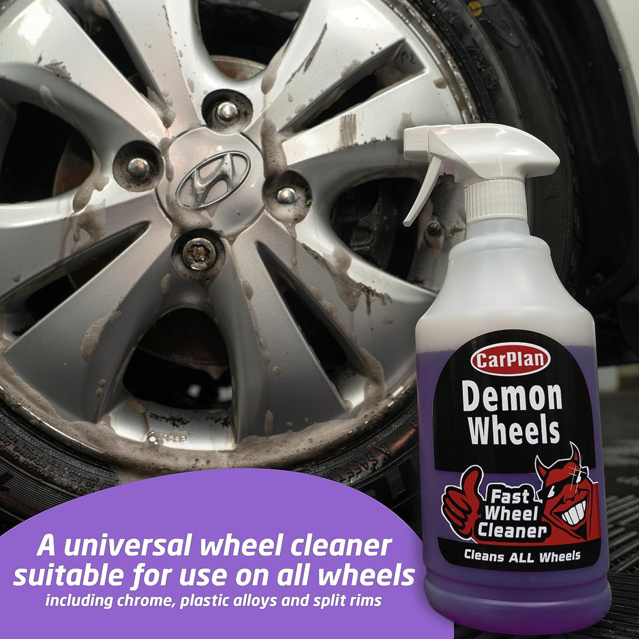 Demon Universal Wheel Cleaner Brake Dust Dirt Remover, 1 L