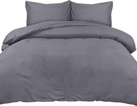 Thumbnail for Duvet Cover Double - Soft Microfibre Polyester - Bedding Quilt Cover Set, with Pillow Cases (Grey)