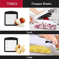 Thumbnail for Vegetable Chopper Vegetable Cutter - Veggie Onion Salad Food Chopper Manual - Potato Chipper - Veg Chopper and Dicer - Kitchen Tools & Gadgets (4-In-1 White)