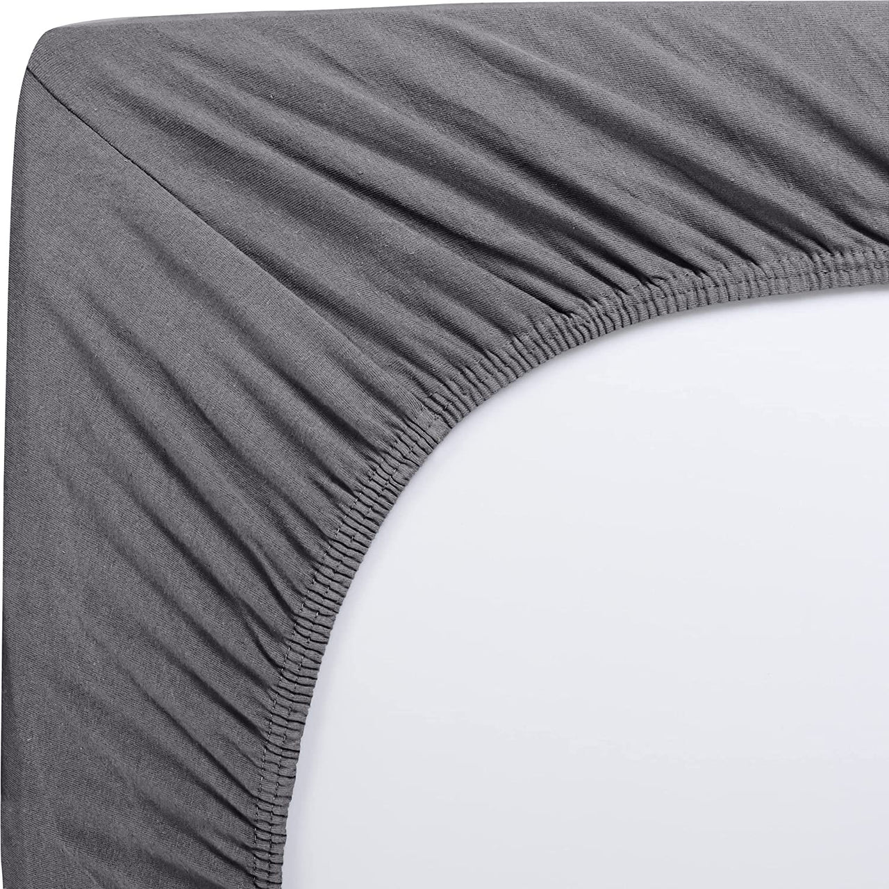 Fitted Sheet Double, Grey - Deep Pocket 14 Inch (35 Cm) - Easy Care - Soft Brushed Microfibre Fabric - Shrinkage and Fade Resistant - Bottom Sheet