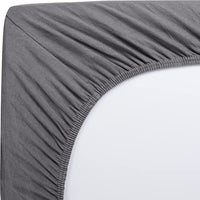 Thumbnail for Fitted Sheet Double, Grey - Deep Pocket 14 Inch (35 Cm) - Easy Care - Soft Brushed Microfibre Fabric - Shrinkage and Fade Resistant - Bottom Sheet