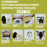 Thumbnail for Large Picture Hanging Strips, Adhesive Strips - 4 Pairs (8 Strips), White - Damage Free Hanging - for Pictures, Frames and Mirrors, Wall Décor and Signs - Holds up to 7.2 Kg