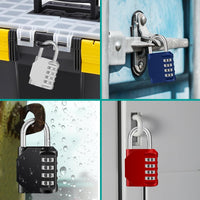 Thumbnail for Combination Locker Padlock, 4 Digit Coded Padlock, Gym Lock, School Locker Lock, Weatherproof Combination Lock Outdoor (Black)