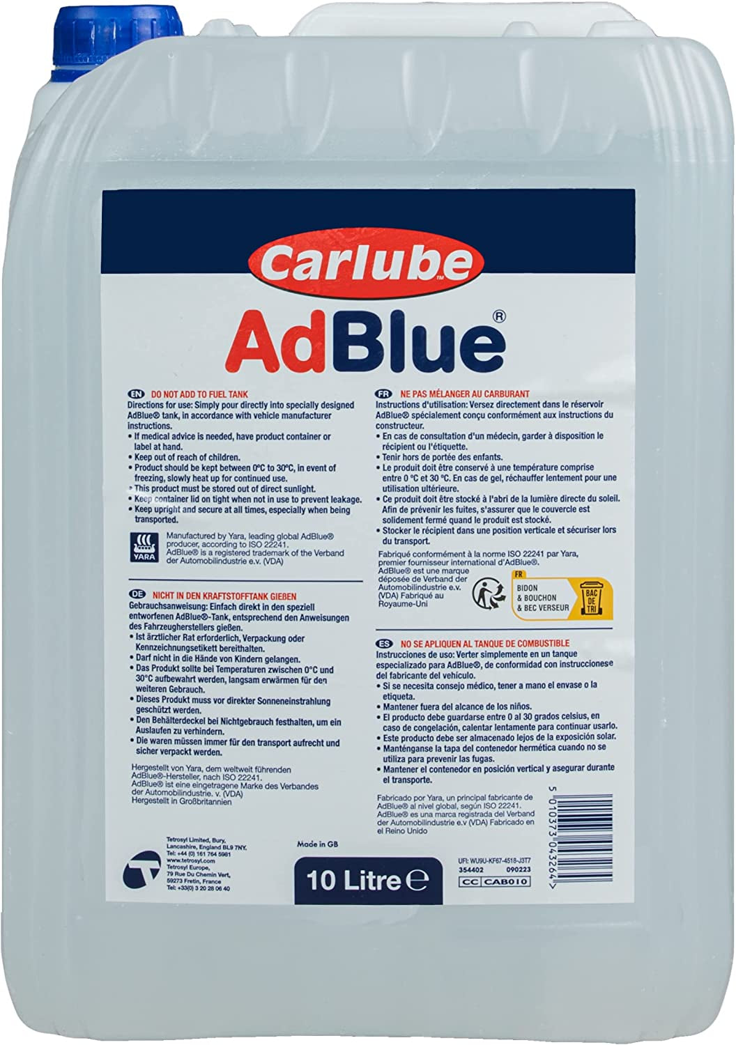 Adblue with Integrated Easy Pour Spout - 10L