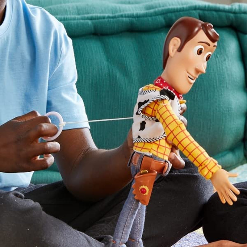 Official Woody Interactive Talking Action Figure from Toy Story 4, 35Cm/15”, Features 10+ English Phrases, Interacts with Other Figures and Toys, Laser Lights, Suitable for Ages 3+