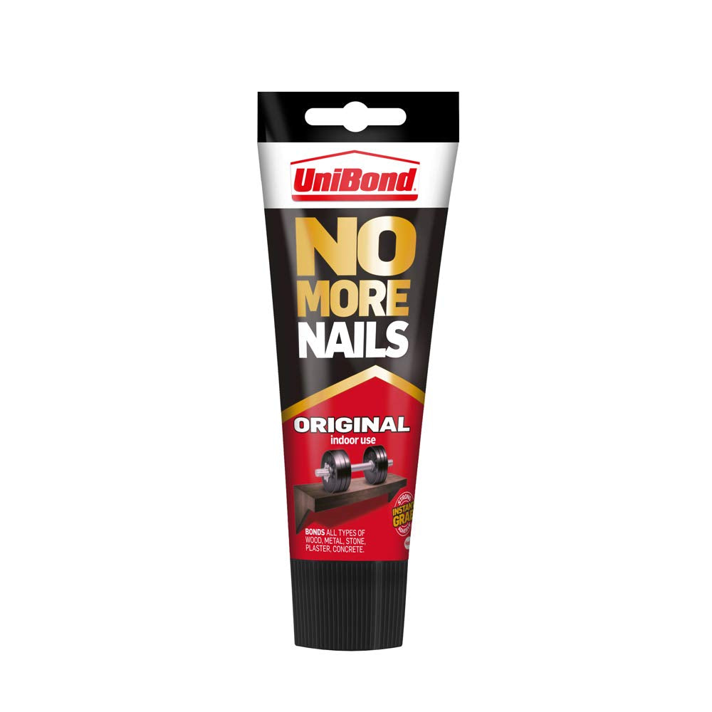 No More Nails Original, Heavy-Duty Mounting Adhesive, No Nails Strong Glue for Wood, Ceramic, Metal & More, White Instant Grab Adhesive, 1 X 234G Tube