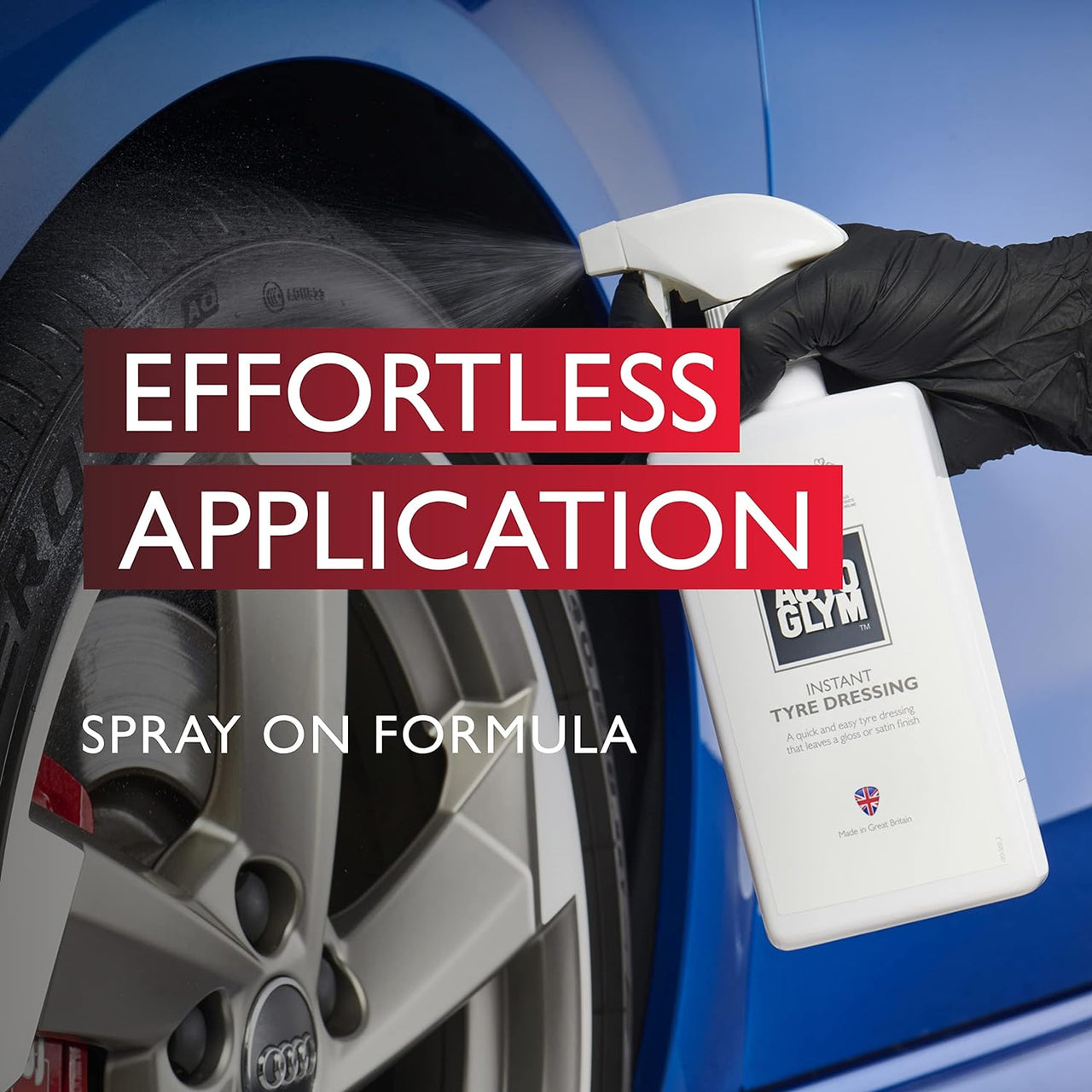 Instant Tyre Dressing, 500Ml - Spray-On Tyre Care Solution for a Light Sheen or Matte Finish