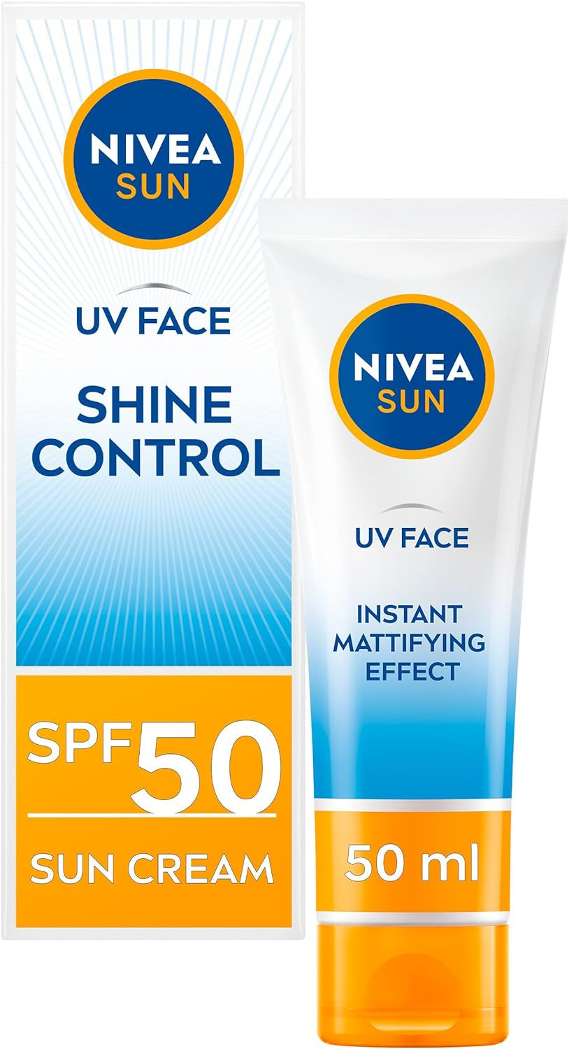 UV Face Shine Control SPF 50 Cream (50Ml), Sun Cream Protects against UVA/UVB Rays and Premature Skin Ageing, Sunscreen for Delicate Facial Skin