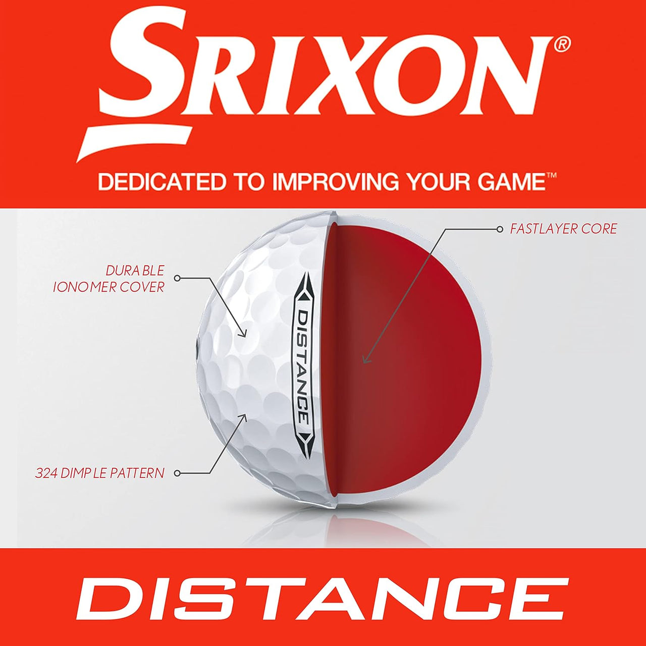 Distance 10 (NEW MODEL) - Dozen Golf Balls - High Velocity and Responsive Feel - Resistant and Durable - Premium Golf Accessories and Golf Gifts