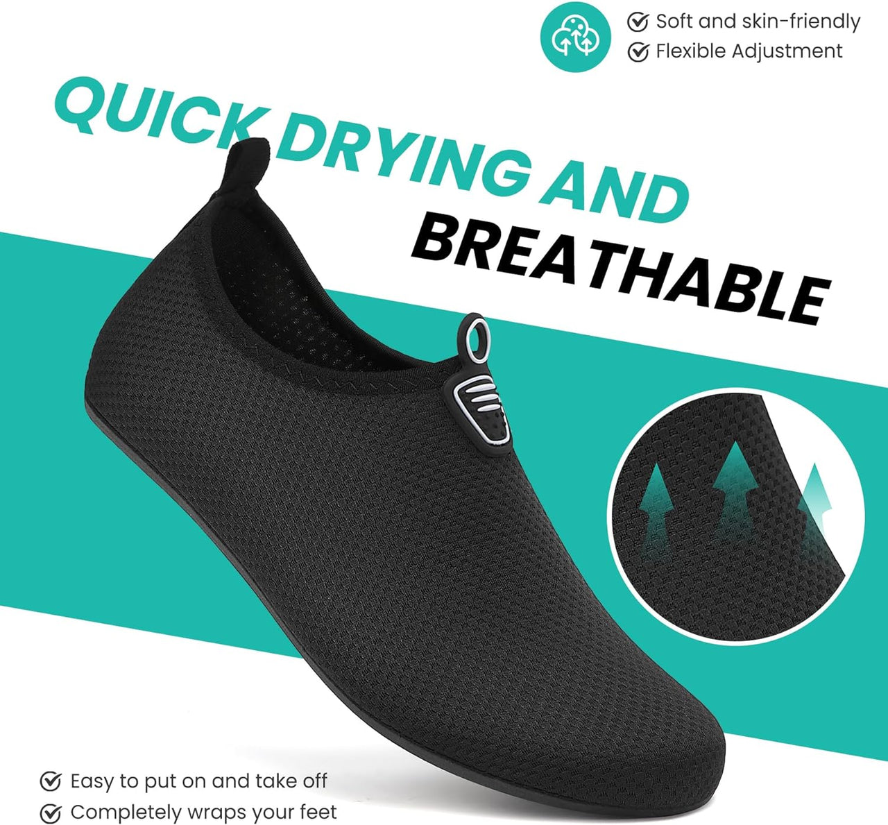 Water Shoes Beach Shoes Lightweight Barefoot Aqua Shoes Quick Dry Breathable Swim Shoes for Women Men Surfing Running Driving Pool Yoga