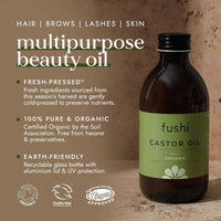 Thumbnail for Organic Castor Oil 250Ml Glass Bottle 100% Pure Cold & Fresh-Pressed for Dry Skin & Hair Growth, Eyelashes & Eyebrows Hexane Free Natural Food-Grade Sustainably Sourced