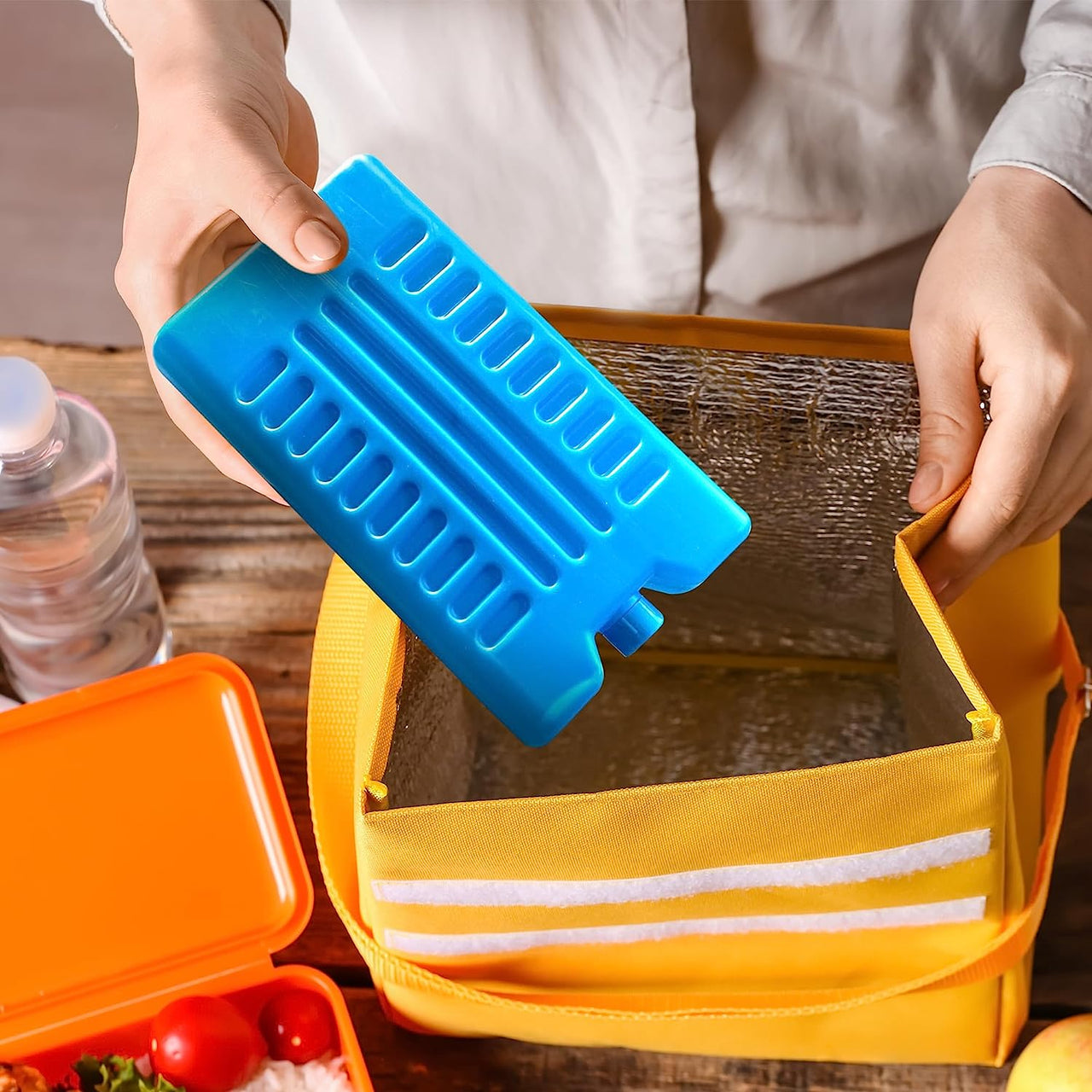 Freezer Blocks for Cooler Bags - Reusable Ice Packs for Lunch Box, Travel, Picnic, and Outdoor Activities Multicolour (6 Pack)