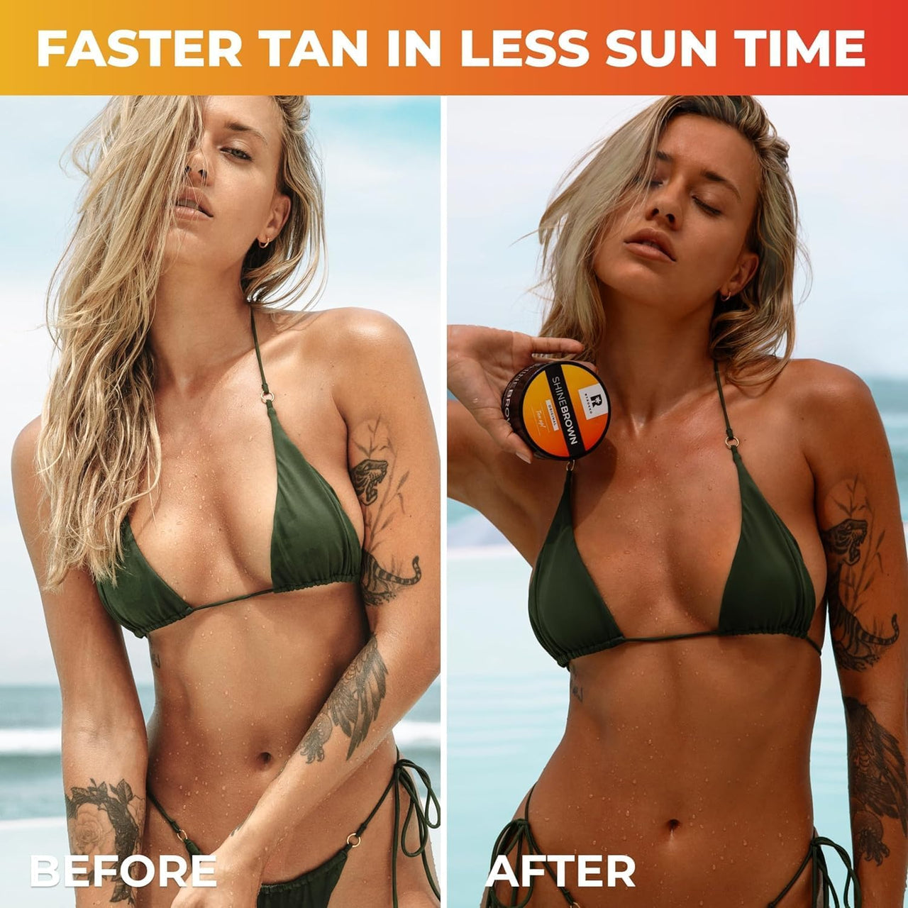 Shine Brown Sunbed Tanning Accelerator (210 Ml), Sunbed Cream Effective in Sunbeds & Outdoor Sun, Achieve a Natural Tan with Natural Ingredients