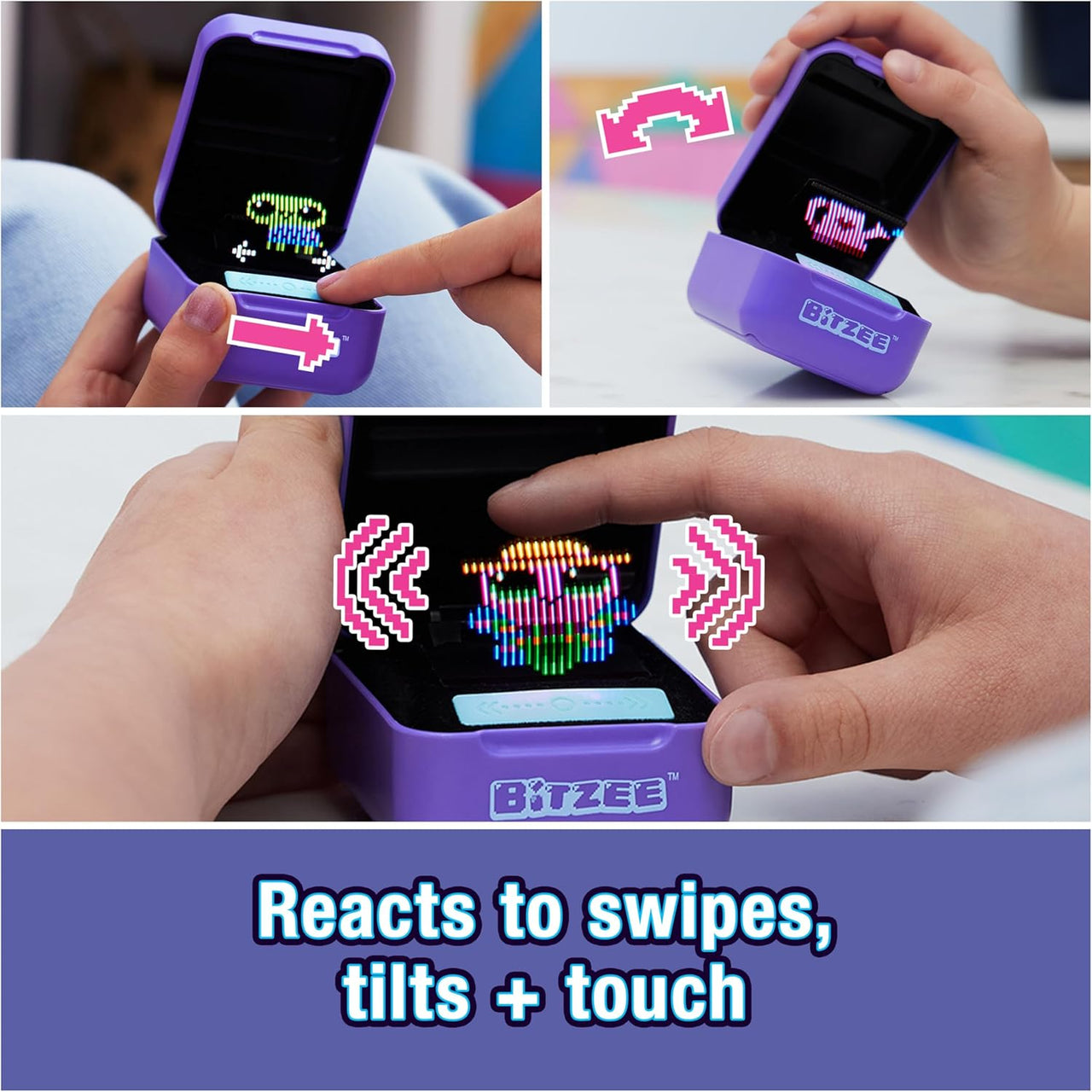 , Interactive Toy Digital Pet and Case with 15 Animals Inside, Virtual Electronic Pets React to Touch, Kids’ Toys for Girls and Boys