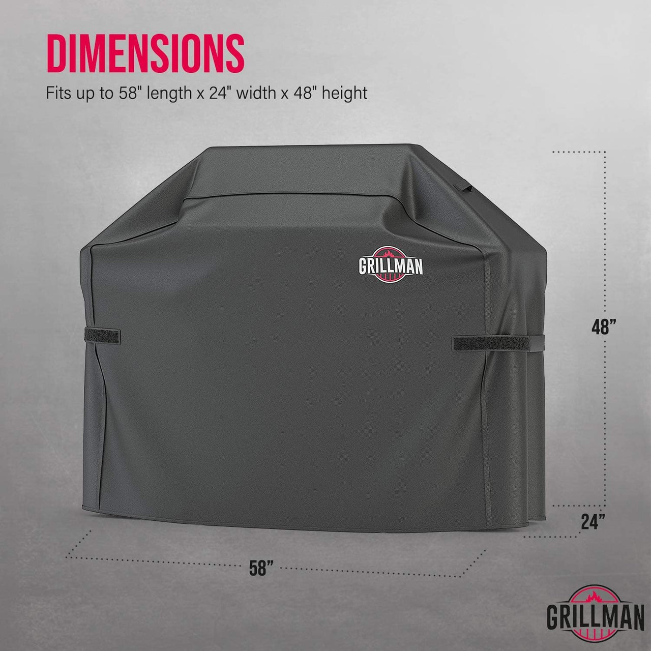 Premium BBQ Cover, Gas Barbecue Cover Fits Weber BBQ, Char Broil, Outback & More, Waterproof, Heavy Duty, Windproof, Rip-Proof & UV Resistant Barbecue Covers (147L X 61W X 122H Cm, Black)